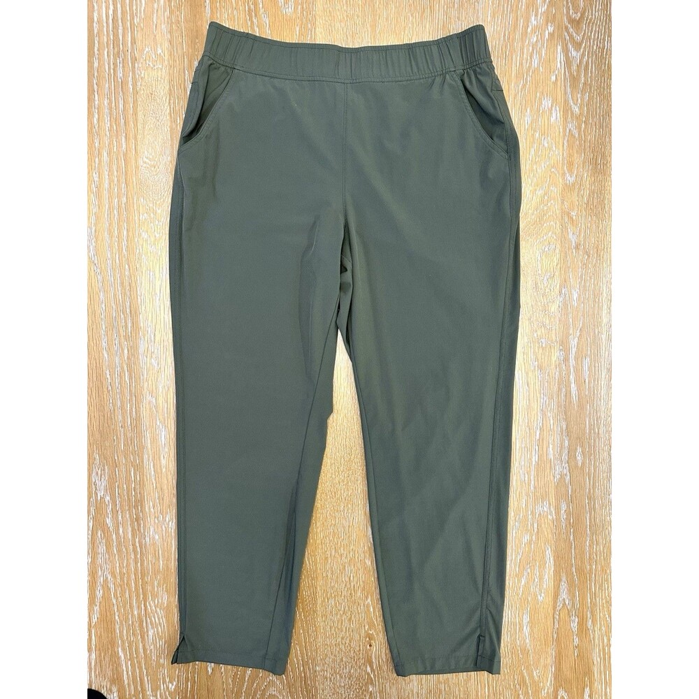 Eddie Bauer Departure Travel Ankle Pant Women’s Large Stretch Olive Green
